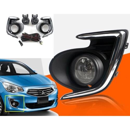 JanDeNing Car Front Bumper Fog Light Lamp assembly kit For Mitsubishi Attrage 2014-2018