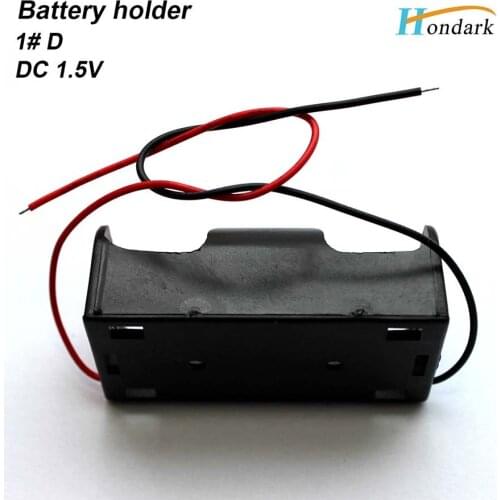 Wholesale LR20 battery shell D battery box UM3 battery holder 1.5V with 6''wires,150pcs/lot