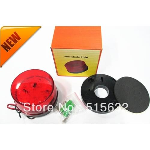 RED LED 12 Volt Security Alarm Strobe Signal Warning Siren Red Flashing Light with retail box