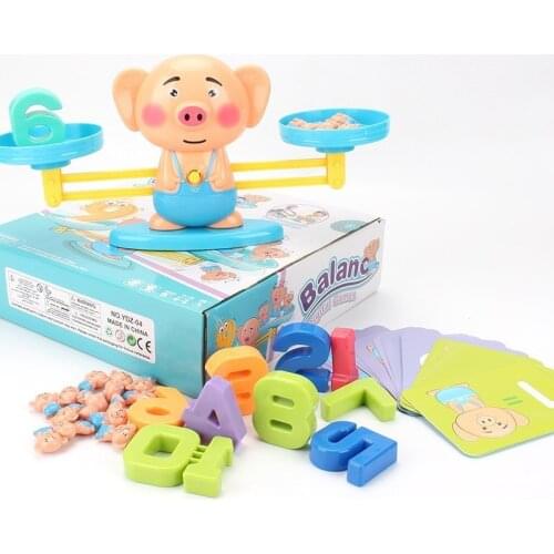 Math Match Game Board Toys Monkey Cat Match Balancing Scale Number Balance Game Kids Educational Toy To Learn Add and Subtract