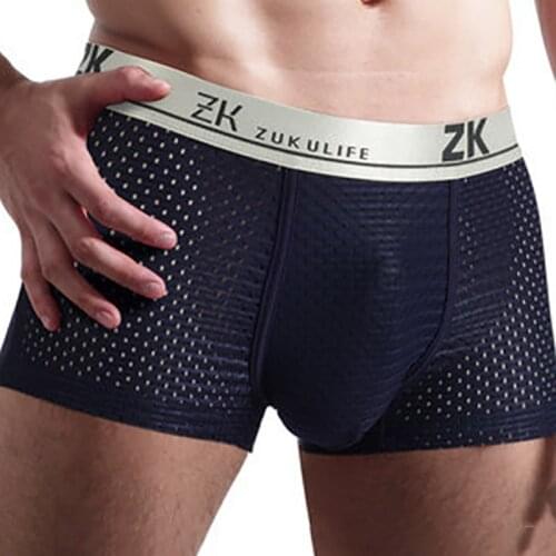 Q Mens Hemp Flat Antibacterial Underwear Brand-new Ice Silk Cool and Heat Dissipation Seamless Breathable Elastic Underpants