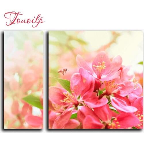 2pcs,Full,square&round Diamond Embroidery,5D,bee flower Diamond Painting,Cross Stitch,3D,Diamond Mosaic,diamond pattern,Crafts