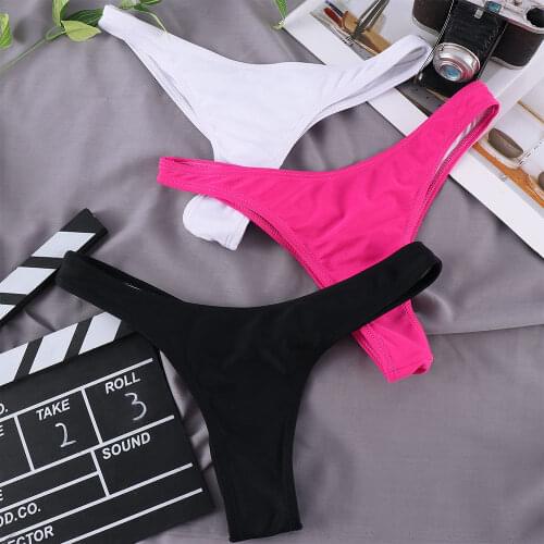 New foreign trade sexy womens T-shaped swimming trunks solid pleated T-shaped bikini swimming trunks