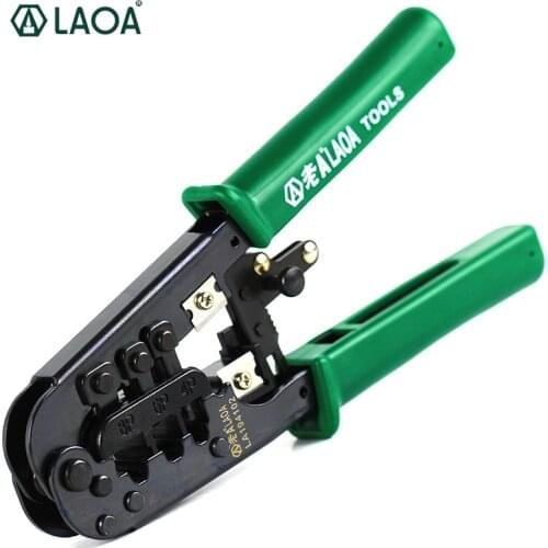 LAOA rachet crimping pliers 4/6/8P Portable LAN Network Tool Kit Utp Cable Tester Plier Crimper Plug clamp PC HandTool