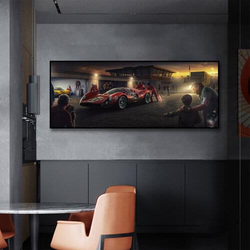 Dream Red Car Racing Poster Print On Canvas Painting Nordic Wall Art Picture For Living Room Home Decor Decoration Frameless