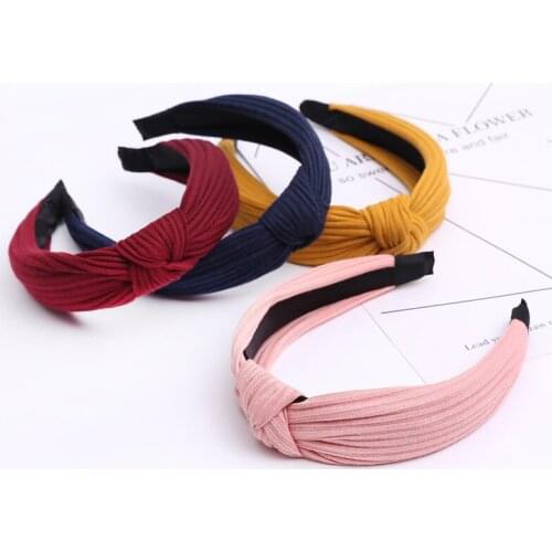 High Quality Non-slip Toothed Solid Color Hairbands Turban Hair Bezel Women Elastic Headband Intermediate Knot Hair Accessories