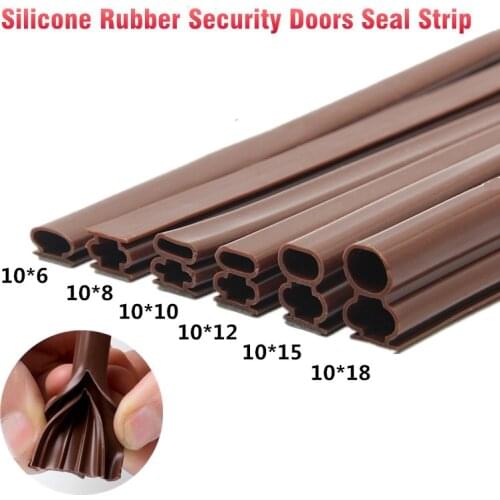 6 Sizes Strong Self-adhesive Silicone Rubber Sealing Strip Soundproof Door Thong Strips Sealed Slot for Security Doors Window