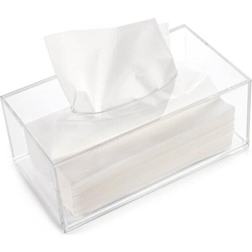 Transparent Acrylic Tissue Box Creative Desktop Household Hotel Napkins Holder Paper Towel Holder Decorative Tissue Paper