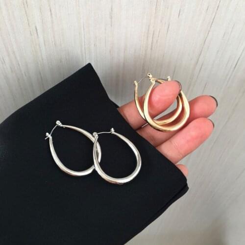 1 Pair Simple Hoop Earrings U-shaped For Women Girls Punk Style Fashion Party Club Earrings Jewelry Gifts 35x 28mm