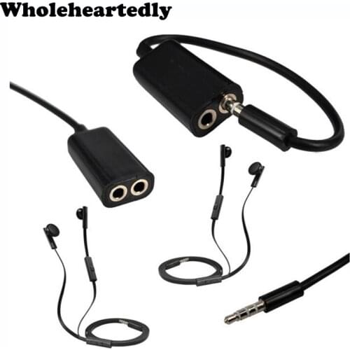 Male to Dual Female Jack 3.5 mm Audio cables Splitter adapter two lovers Plug Stereo earphone headphone For iPhone Samsung