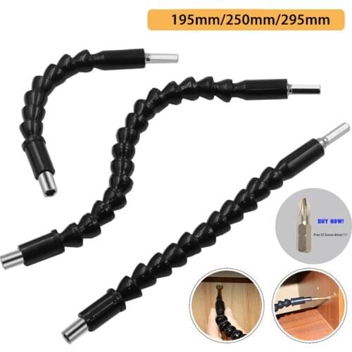 Flexible Shaft Bit Magnetic Screwdriver Extension Drill Bit Holder Connect for Electronic Drill 1/4"Hex Shank 195mm 250mm 295mm