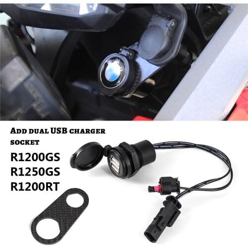 Motorcycle Dual USB Charger Power Adapter Cigarette Lighter Socket waterproof Plug Socket For BMW R1200GS R1200RT R1250GS ADV LC