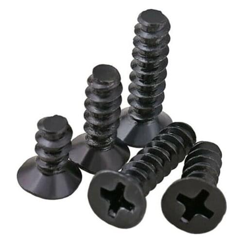 100PCS M1.4-M4 Cross Phillips Flat Countersunk Head Screw Bolt - Zinc Plated Steel