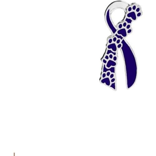 36PC Dog Cat Claw Brooches Purple Ribbon Cartoon Animals Paw Enamel Pins Footprints Tie Brooches For Jackets Jewelry Gifts Hot