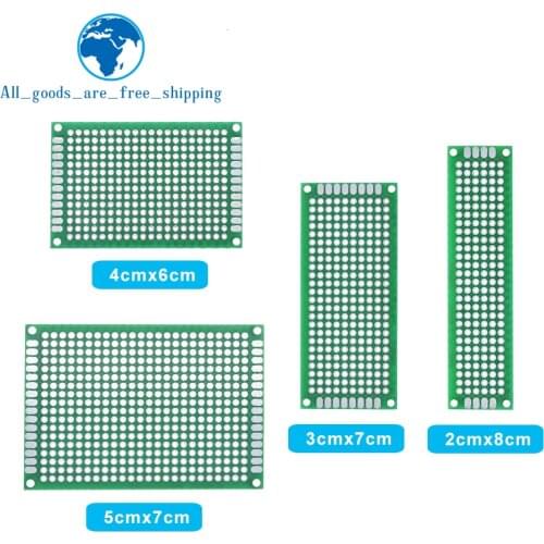 Dropshipping 20pcs 5x7 4x6 3x7 2x8cm double Side Copper prototype pcb Universal Board Fiberglass board for Arduino