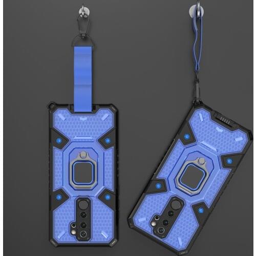 PC+ TPU Anti-scratch with Phone Strap Case for Xiaomi Poco X3 NFC F3 5G M3 Pro Mi 11 Redmi Note 10 9 Pro Max 9A 9C Phone Bag