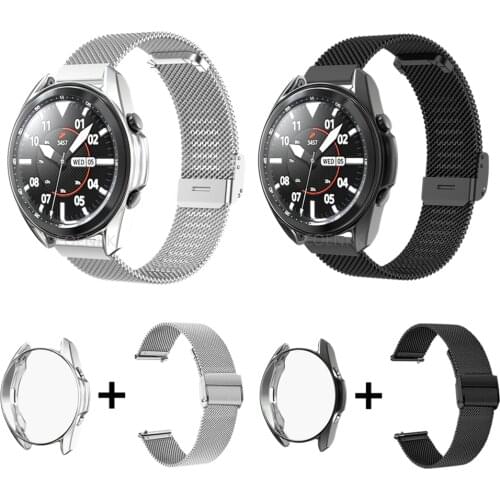 TPU Case + Wrist Band For Samsung Galaxy Watch 3 / 42mm / 46mm Replacement Watch Strap Metal Bracelet Protective Cover Shell