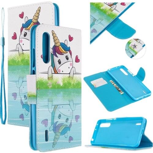 Flip Leather Phone Case For Xiaomi 10 Ultra Poco X3 NFC CC9E A3 9 Lite Note 10 Pro Unicorn Painted Wallet Book Style Cover Coque