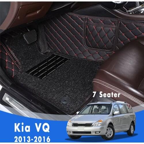 For Kia VQ 2016 2015 2014 2013 7 Seats Luxury Double Layer Wire Loop Car Floor Mats Carpets Foot Pads Auto Interior Accessories