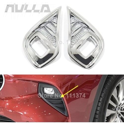 For Toyota Highlander Kluger 2021 2022 Chrome Car Exterior Front Rear Fog Lamp Foglight Decoration Cover Stick Trim Accessories