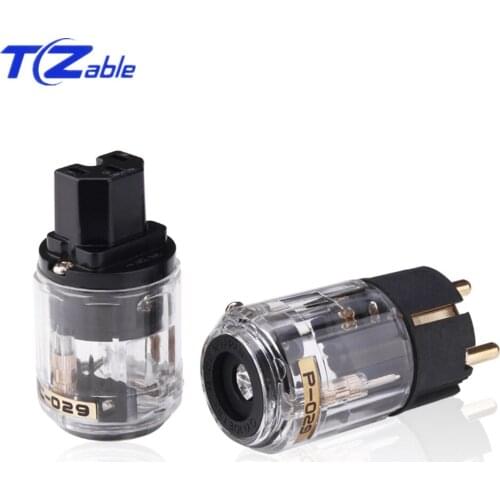 Eu Power Connector Male Female IEC Plug High Quality Audio Video Adapter Gold-plated DIY AC Plug Hifi Power Plug Electrical Plug