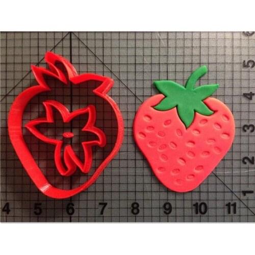 Fruit Strawberry Cookie Cutting Kitchen Baking Supplies Cake Icing Decoration Mold Soft Candy Tool Set 3D Printing