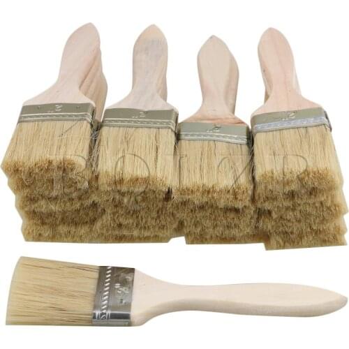 BQLZR 20x Thick Wood Handle Chip Brushes for Paint Stains Varnishes 17.5x4.5cm