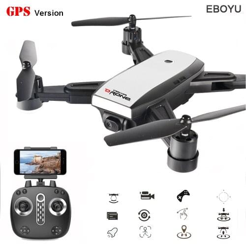 EBOYU LH-X28GWF Dual GPS FPV 2.4G 4 Axis RC Quadcopter Foldable Drone with 720P/1080P HD Camera Wifi Headless Mode RC Drone RTF