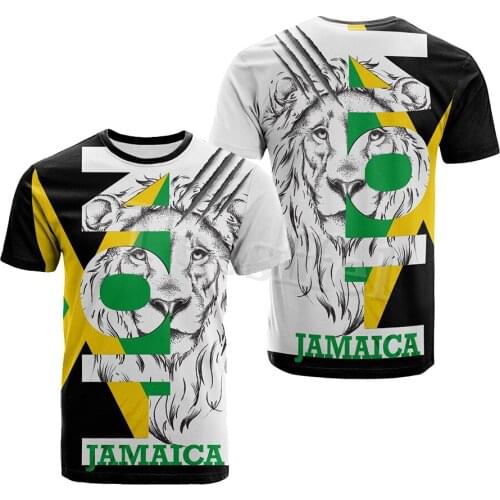 Tessffel Jamaica Lion Emblem Summer New Fashion 3D Print Tops Tee Tshirt Men Women Short Sleeve T shirt Streetwear Style-10