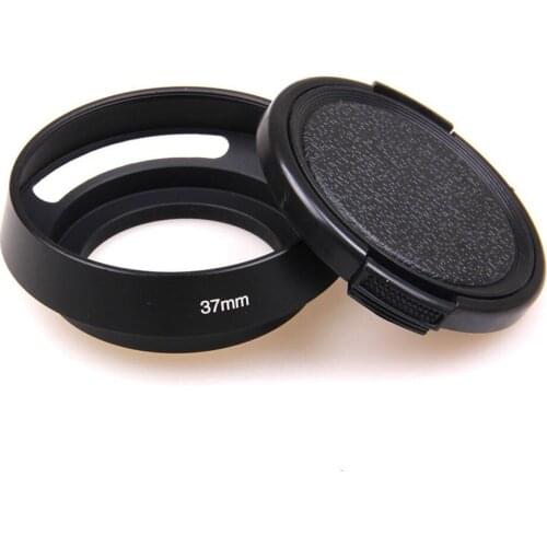 37mm metal tilted vented Lens Hood Shade + Lens cap For Leica M Contax Fujifilm Olympus Panasonic Canon Sony Nikon