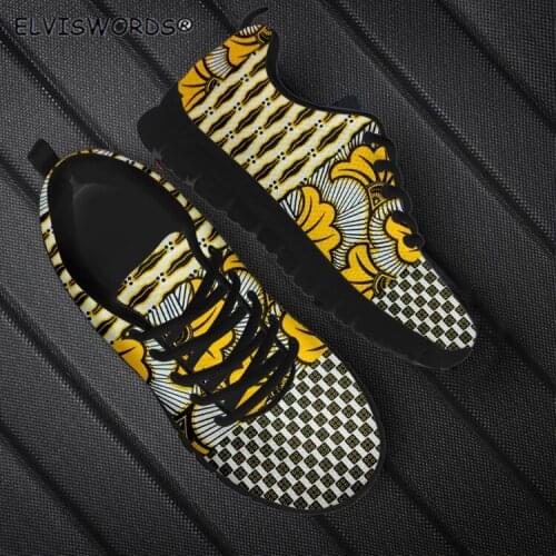 ELVISWORDS Fashion Tribal Pattern Non-slip Comfortable Walking Shoes for Female Leisure Ladies Flat-Shoes Womens Light Footwear