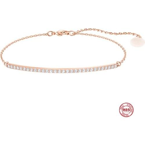 Fashion Charm Pure 925 Silver Original 1:1 Copy, Simple Design Slim And Exquisite Fashion Bracelet Female Luxury Jewelry Gifts