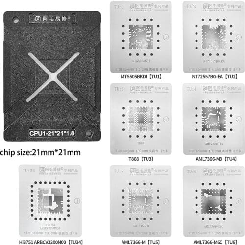 SAYTL BGA Stencil kit with fixture For LCD TV Reballing IC CPU Pins Solder Directly Heat Tin Plant Net Square Hole MT AML MSD HI