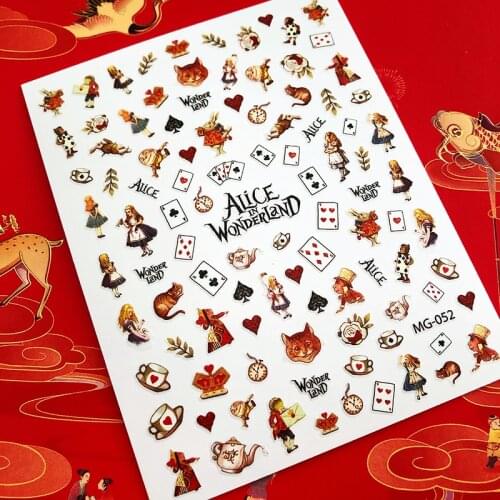 Alice Cartoon 3D Back glue Nail decal Nail sticker Nail decoration Nail art Nail tool Nail ornament MG37