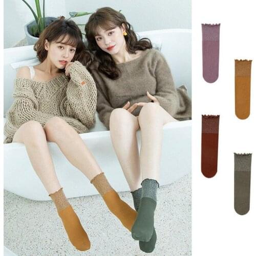 New Clearance Sales Women Fashion Long Socks Harajuku Vintage Streetwear Underwear Ruffle Kawaii Student Girls Cute Long Socks
