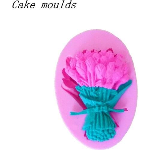 Wholesale Silicone mold RS048 Mini Flower cluster shape clay mold decoration for fondant cake chocolate mold Free shipping