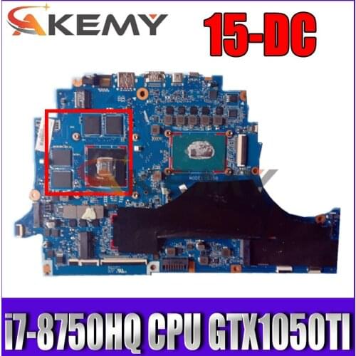 Original For HP Omen 15-DC Laptop Motherboard DAG3DBMB8D0 TPN-Q211 SR3YY I7-8750HQ CPU GTX1050TI DDR4 MB 100% Tested Fast Ship
