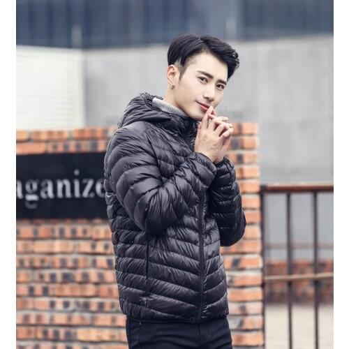 Autumn winter lightweight down jacket men plus size bust 138cm 4XL 5XL 6XL 7XL 8XL long sleeve mens hooded jacket 6 colors