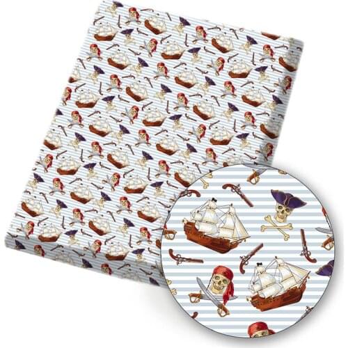 Polyester Cotton Fabric Skeleton Girl Printed Cloth Fabric For Patches Bag Garment Home 45*150cm 1pc