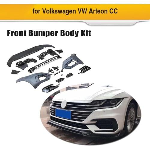 PP Car Body Kits Front Bumper With Lip For VW CC Arteon 2019 2020 Car Front Bumper Lip Spoiler PP Material