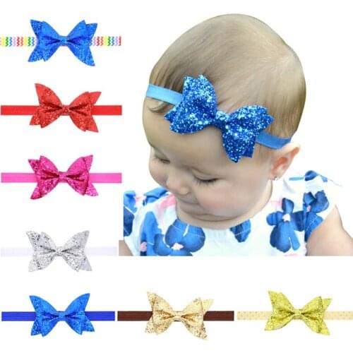 Cute Baby Shiny Hair Bands Kids Headband Girls Three-dimensional Big Bow Hairbands Knot Children Headwear Bebe Hair Accessories