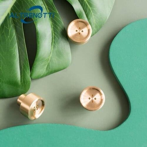 Cabinet Furniture Handle Brass Buttons Shape Knob Single Hole Wardrobe Kitchen Drawer Cupboard Closet Room Door Pull Hardware