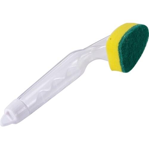 1pcs Dish Washing Tool Soap Dispenser Handle Cleaning Sponge Brush Household Kitchen Cleaning Brush