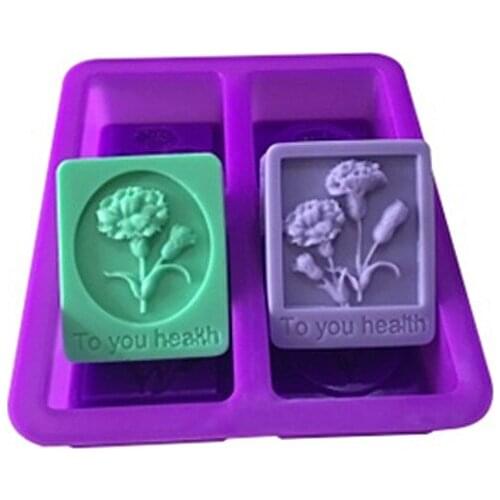 1pcs Four-Holes Carnation (xj565) Silicone Handmade Soap/Cake Mold Crafts DIY Mold
