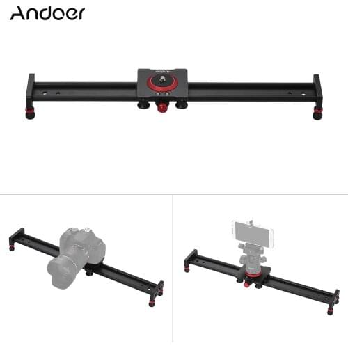 Andoer 20/16/12inch Aluminum Alloy Camera Track Slider Video Stabilizer Rail for Cellphone/ DSLR Camcorder DV Film Photography