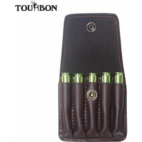 Tourbon Hunting Shooting Rifle Cartridges Holder Leather Ammo Shells Pouch for Ammunition Bullet Carrier Wallet Gun Accessory