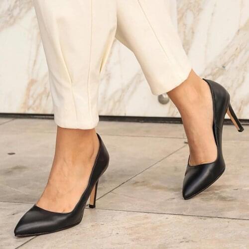 Mio Gusto Brand Basic Black Blue Red Tan Skin Color High Quality 8Cm Heels Comfort Stiletto Women 's Pumps shoes