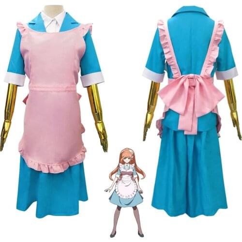 Danganronpa V3 Yukizome Chisa Maid Dress Uniform Cosplay Costume Outfits Clothes Halloween Party Carnival Role Play Dangan Ronpa