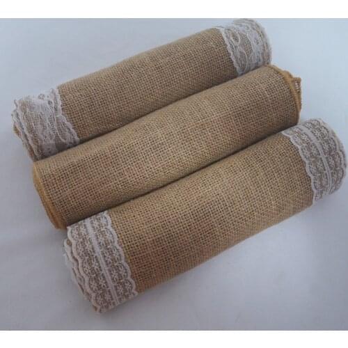 Vintage Nature Jute Linen Burlap Table Runner Christmas Wedding Table Runners Hessian Rustic Restaurant Dining Room Table Decors