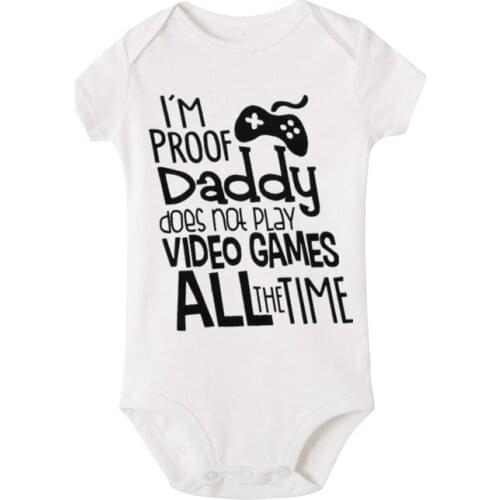 Funny Daddy Game Print Newborn Bodysuits Fathers Day Gift for Daddy Baby Boy Girl Cotton Jumpsuit Playsuit